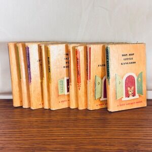 Vintage Tiny Golden Book Animal Library Set of 9 Miniature Books Jungle Safari